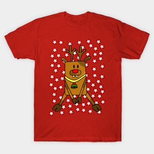 Funny Cute Deer with Star Pattern T-Shirt